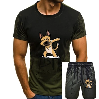 Dabbing Alman Çoban Hip Hop erkek t-shirtü Artı Boyutu Dijital Baskı Takımı Camiseta Erkekler Pamuk Tees Streetwear