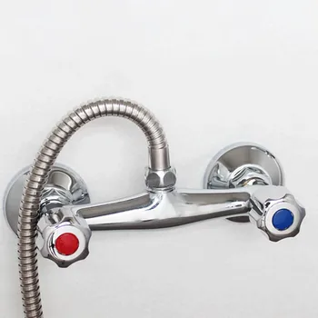 Duş Başlıkları Mikser Vana Banyo Aksesuarları Bakır Montajı Kolay Anti-reflü Sıcak Ve Soğuk Su Banyo Duş