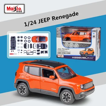 Montaj Sürümü Maisto 1: 24 JEEP Renegade SUV Alaşım Araba Modeli Diecast Metal Oyuncak Off-road Araç Araba Modeli Simülasyon Çocuklar Hediye