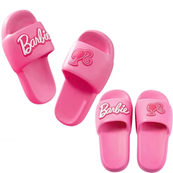 Pembe Barbie Terlik Kadın Kawaii Karikatür Prenses Flip Flop Sandalet Yumuşak Kalın Alt Tüm Maç Kaymaz Terlik Hediyeler