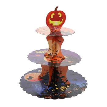 Kabak Kale Cupcake Standı Mutlu Cadılar Bayramı Dekorasyon Ev Tatlı Kek Standı Çocuklar Cadılar Bayramı Korku Parti Malzemeleri