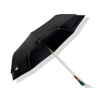 Altın Ördek Lüks Şemsiye Katlanır Hayvan Kafası Yaratıcı Erkek Kadın Şemsiye Retro İngiliz Iş Yağmur Şemsiye Hediye Fikirleri