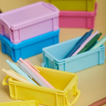 Renkli Bebek Evi Minyatür Plastik Şeffaf Mini Mandallama Kare saklama kutusu Oyun Evi Oyuncaklar Kapaklı