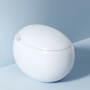 Susuz basınç sınırı akıllı tuvalet otomatik entegre çok fonksiyonlu yumurta şeklinde tuvalet anında ısıtma