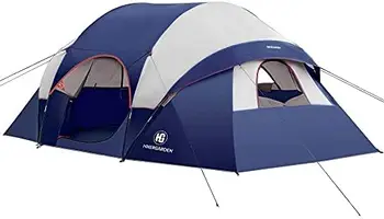 Yükseltilmiş Kamp Çadırı - 6/10 Kişi kamp çadırı Su Geçirmez, aile çadırı, Rüzgar Geçirmez Kumaş, kolay Kurulum için Büyük Örgü ile