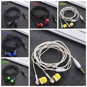 10 adet 3.5 mm Kablolu Kulak Stereo Kulaklık Naylon Örgü Kulaklık Kablosu Kulaklık Smartphone Laptop İçin Mikrofon İle