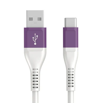 USB-A C Tipi Kablo 3A Hızlı Şarj Android Kablosu Aynı Anda Veri İletebilir Hat Uzunluğu 1m 4 Çekirdekli Bakır Tel Alüminyum